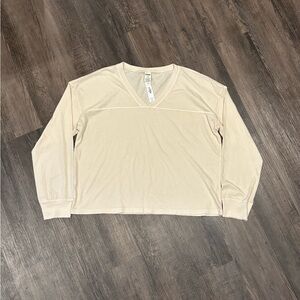 PINK Victoria's Secret V-Neck Top in Light Cream